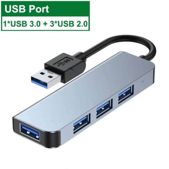 USB-Hub mit 4 Anschlüssen, USB 3.0/2.0, unterstützt Micro-Slot für MacBook PRO
